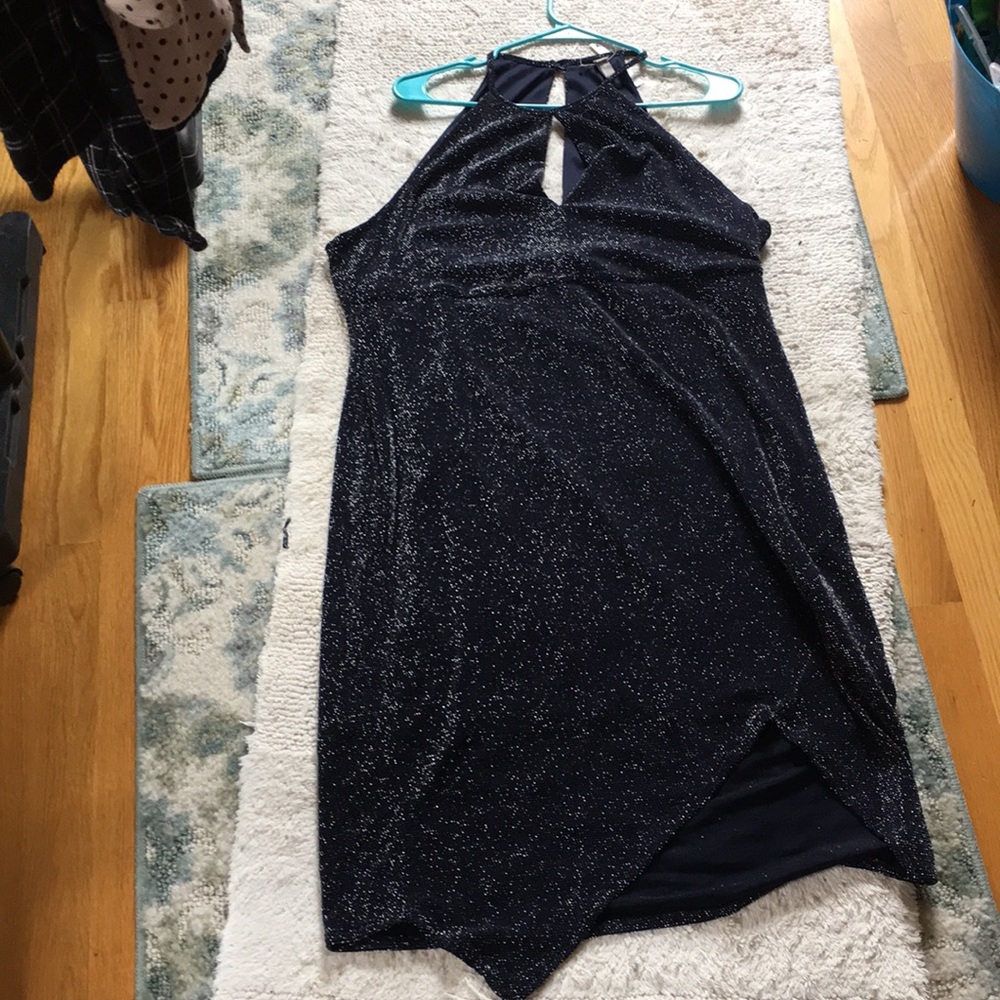 NWT Sparkle woven navy halter dress by ASOS